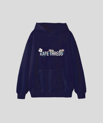 Navy Blue Embroidery Hoodie