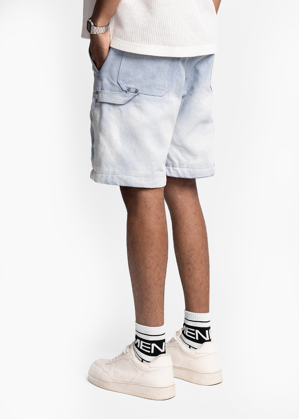 EVEMEN DIAMOND SHORTS - WASHED BLU