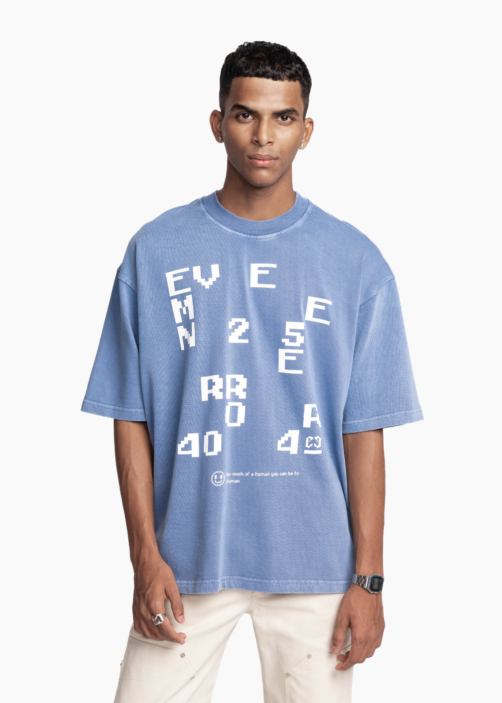 EVEMEN ERROR T-SHIRT - WASHED BLU