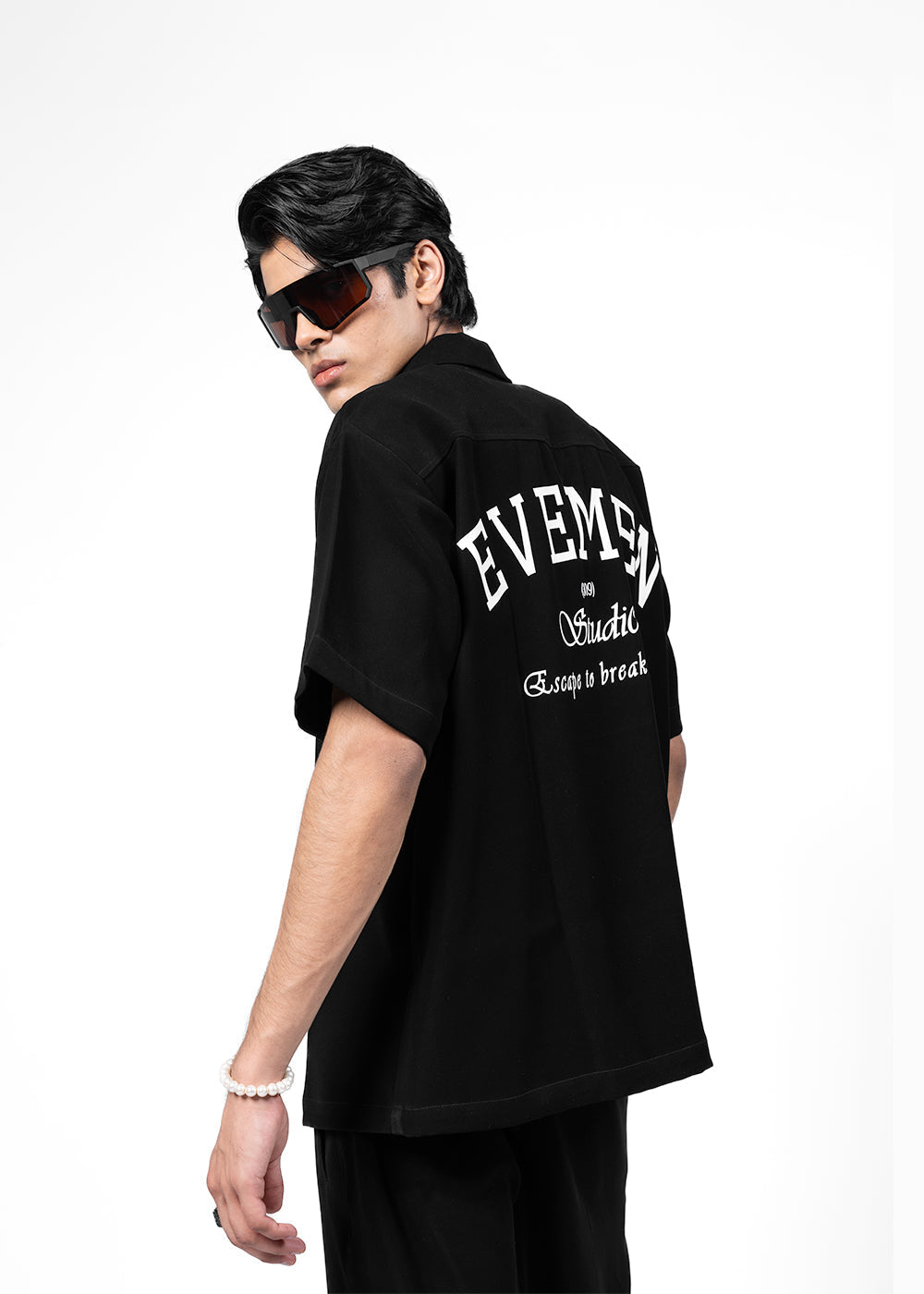 EVEMEN BOWLING SHIRT - BLACK