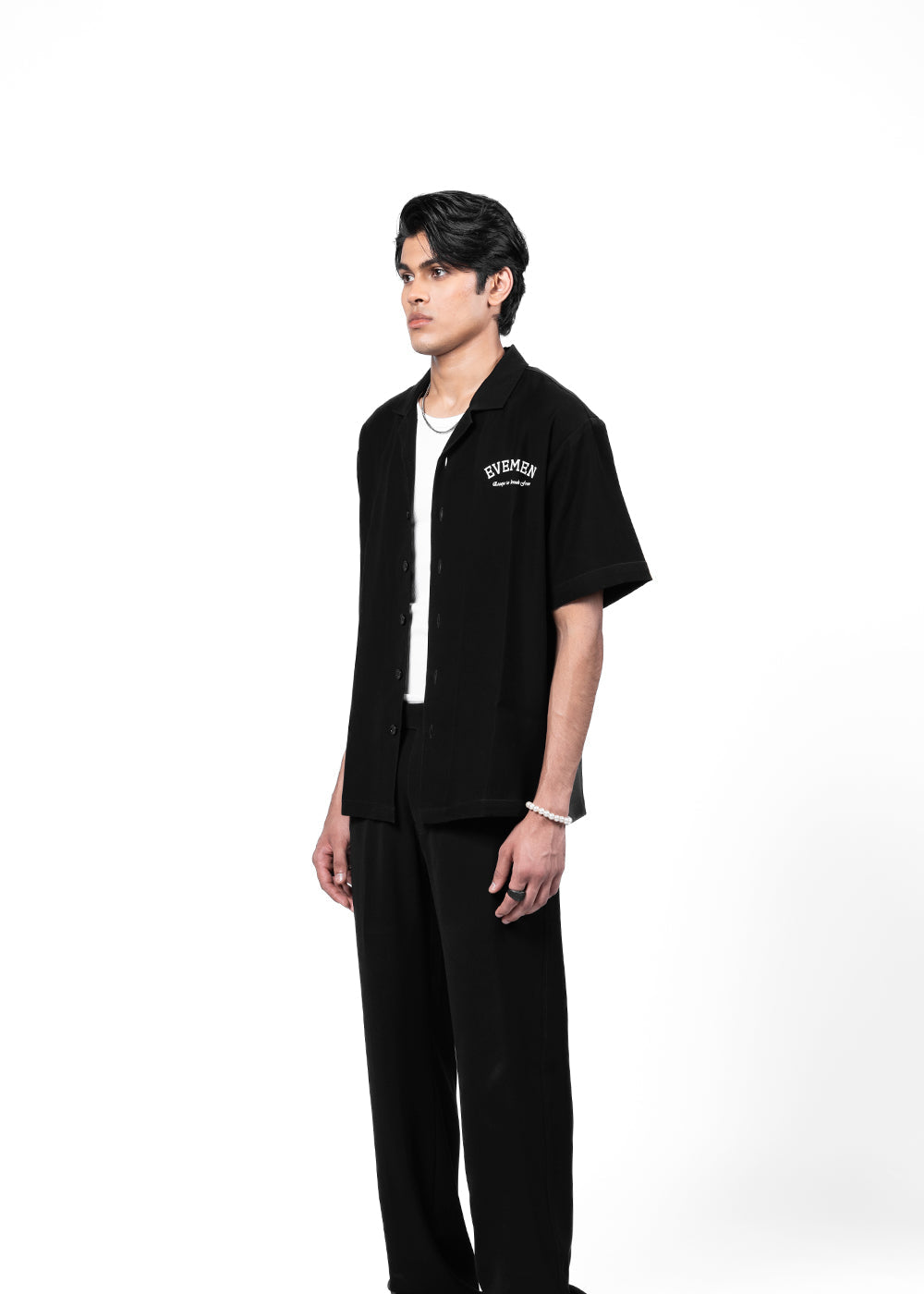 EVEMEN BOWLING SHIRT - BLACK