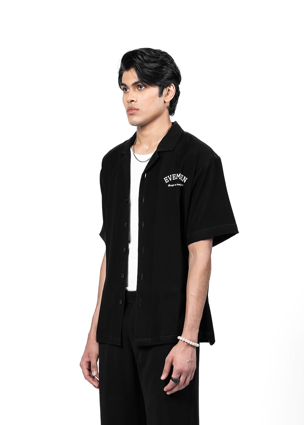 EVEMEN BOWLING SHIRT - BLACK