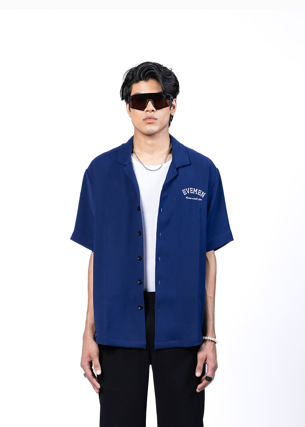 EVEMEN BOWLING SHIRT - BLUE