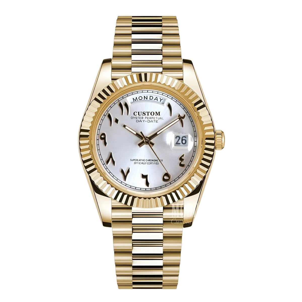 Build Your Own Datejust Daydate Yellow Gold White Arabic