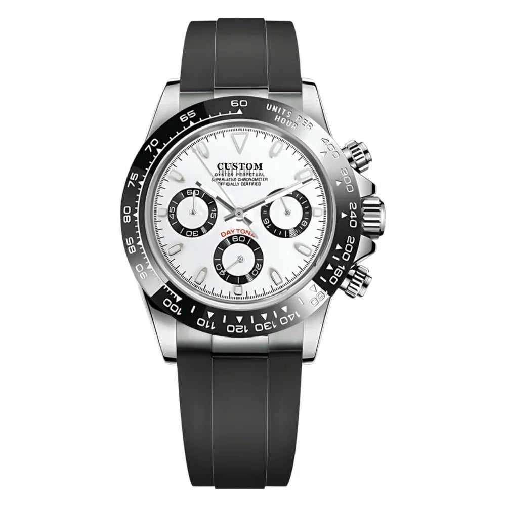 Build Your Own Daytona Lunette céramique cadran "PANDA" Oyster Flex(Original Seiko Movement)
