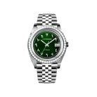 Build Your Own Datejust Arabic Green Diamond Bezel