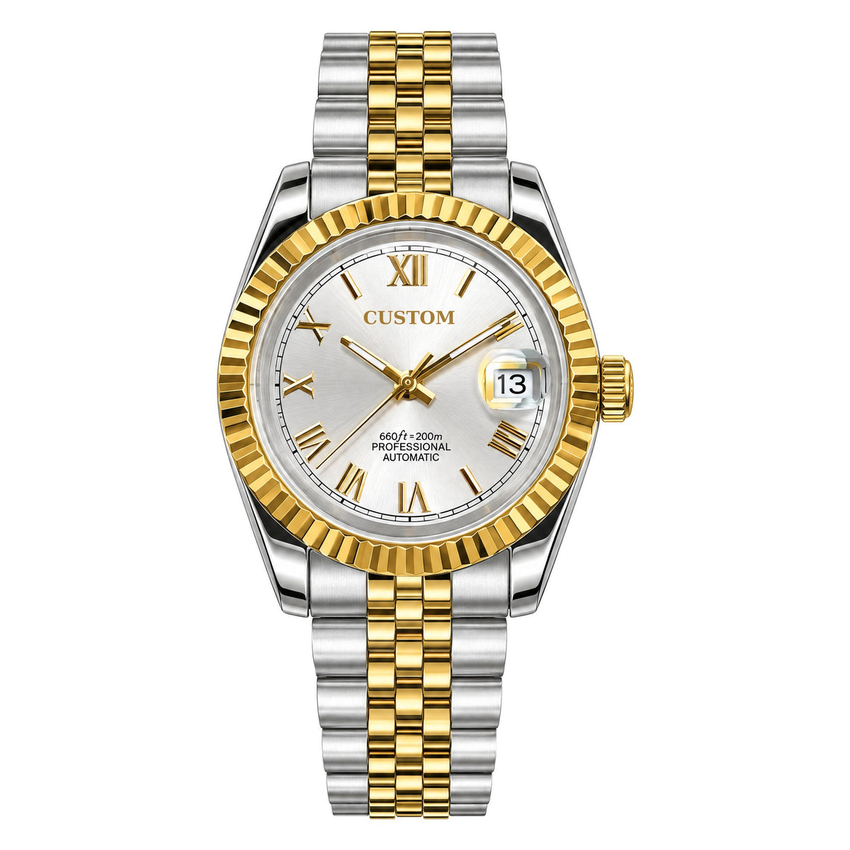 Build Your Own Datejust Two-Tone White Roman