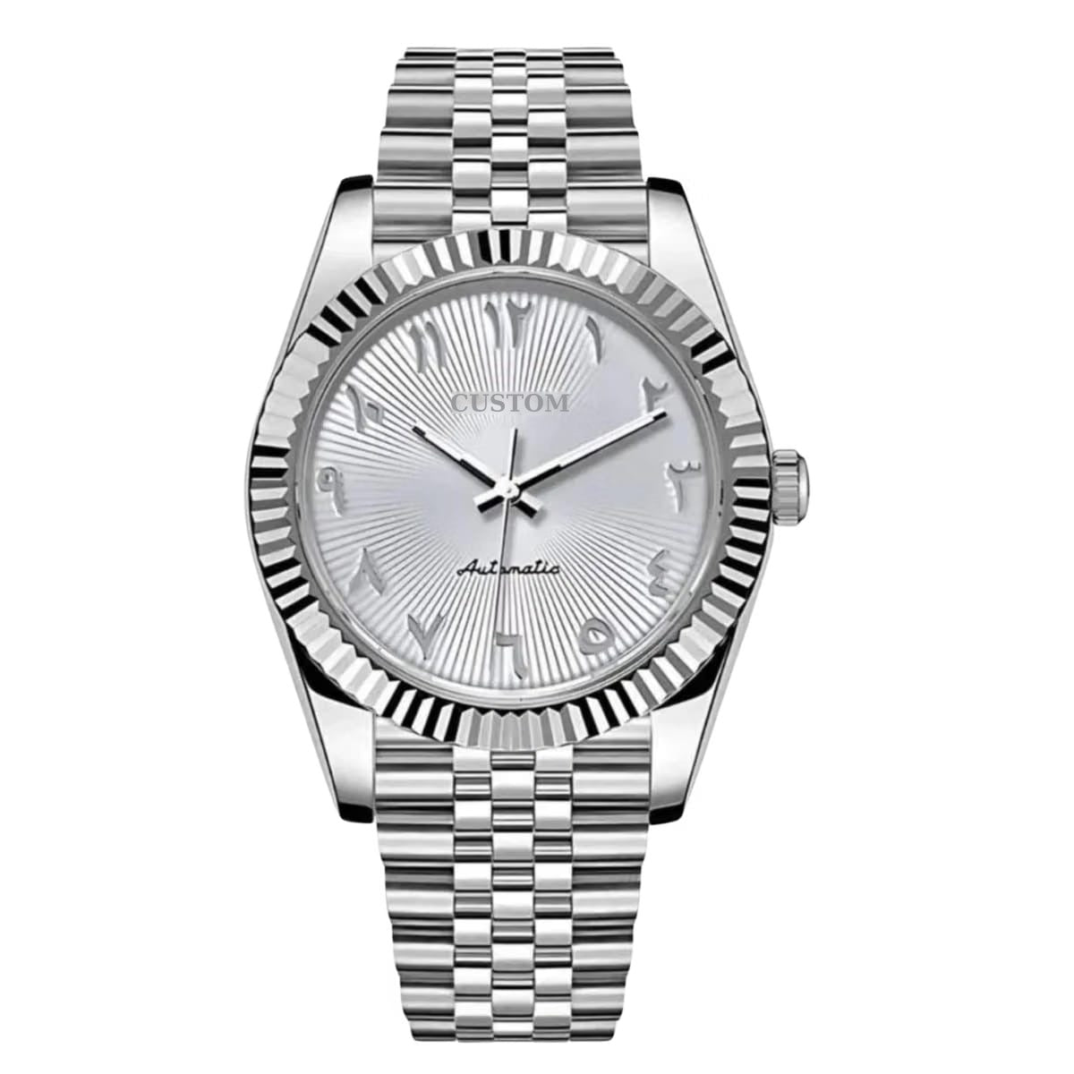 Build Your Own Datejust White Arabic Textured