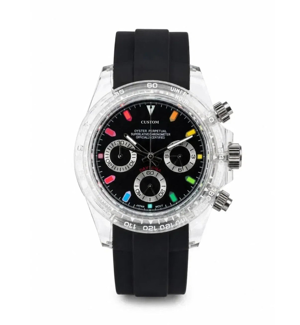 Build Your Own Daytona Black Rainbow Clear Case