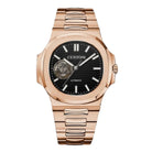 Build Your Own Nautilus Rose Gold Black Open Heart