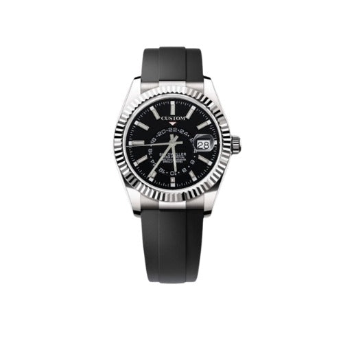 Build Your Own Sky Dweller Black Rubber Strap