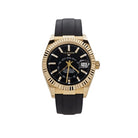 Build Your Own Sky Dweller Gold Black Rubber Strap