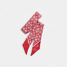 Coach Textured Signature Print Silk Skinny Scarf True Red