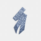 Coach Textured Signature Print Silk Skinny Scarf Light Denim