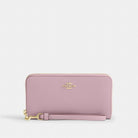 Coach Long Zip Around Wallet Gold Carnation