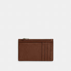Coach Zip Card Case Gunmetal Saddle