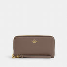 Coach Long Zip Around Wallet Gold Dark Stone