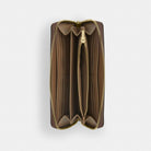 Coach Long Zip Around Wallet Gold Dark Stone