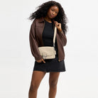 Coach Soft Tabby Shoulder Bag Silver Ivory