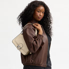 Coach Soft Tabby Shoulder Bag Silver Ivory