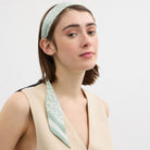 Coach Signature Print Silk Skinny Scarf Pistachio