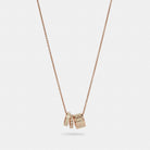 Coach Signature Enamel Necklace Rose Gold Chalk