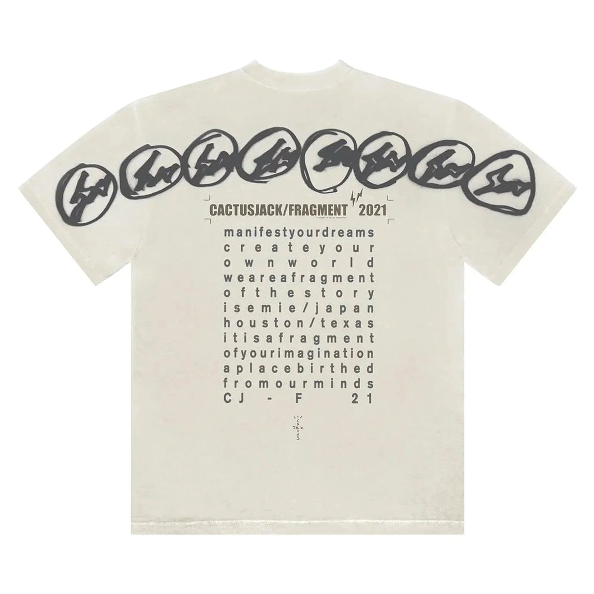 Cactus Jack by Travis Scott For Fragment Manifest Tee "White" - Dawntown