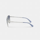 Coach C Hardware Metal Pilot Sunglasses Silver Blue