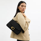 Coach Soft Tabby Shoulder Bag Brass Black