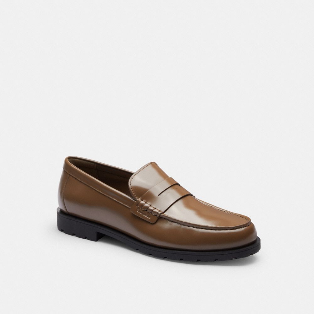 Buy Men's Coach Loafer In Signature Leather Black Online in India
