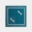 Coach Horse And Carriage Dot Print Silk Bandana Teal