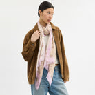 Coach Signature Spring Blossom Print Oblong Scarf Sand Lilac