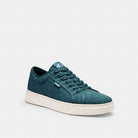 Men's Coach Canvas Sneaker In Signature Jacquard Dark Teal Chalk