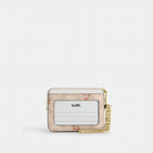 Coach Zip Card Case In Signature Canvas With Floral Print Gold Sand Multi