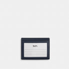 Coach Slim Id Card Case In Regenerative Cotton With Quilting Gold Indigo
