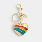 Coach Heart Bag Charm Gold Multi