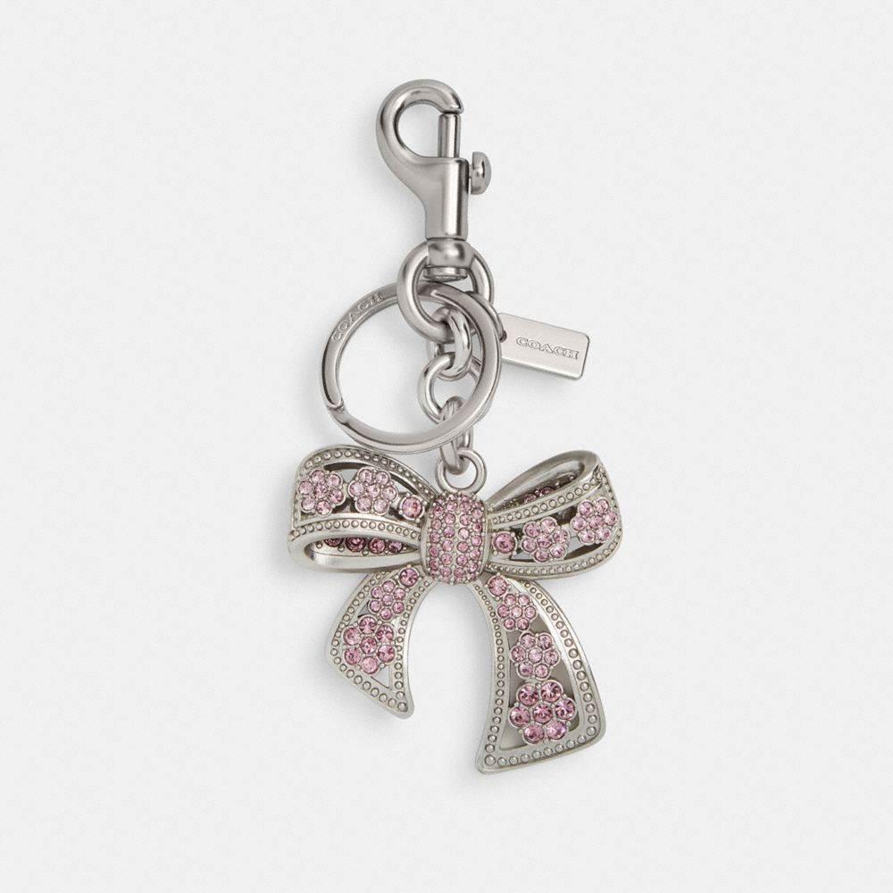Coach Bow Bag Charm Silver Purple