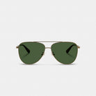 Coach C Hardware Metal Pilot Sunglasses Gold Green