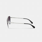 Coach C Hardware Metal Pilot Sunglasses Silver Grey Gradient
