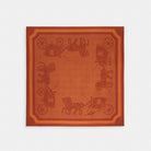Coach Signature Horse And Carriage Print Silk Square Scarf Caramel