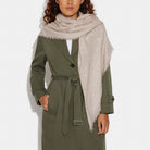 Coach Signature Oversized Square Scarf Oatmeal