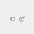 Coach Sculpted C Clip On Earrings Silver