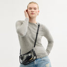 Coach Stadium Swinger Bag Silver Black