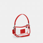Coach Stadium Swinger Bag Silver Sport Red