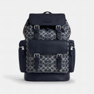 Coach Sprint Backpack In Colorblock Signature Canvas Silver Denim Chalk