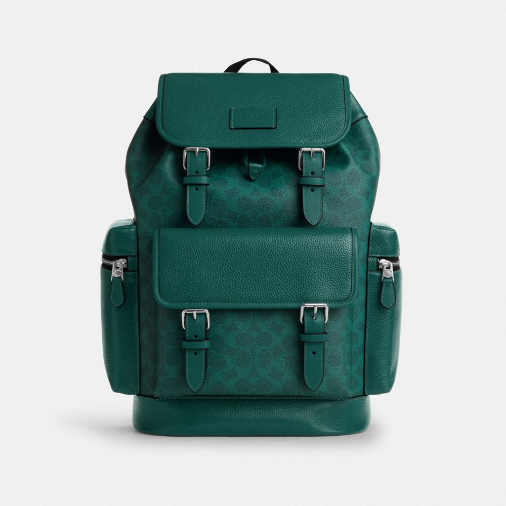 Coach Sprint Backpack In Colorblock Signature Canvas Silver Sea Green ...