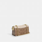 Coach Klare Envelope Crossbody Bag In Blocked Signature Canvas Gold Sand Tan