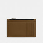 Coach Zip Card Case Gunmetal Green