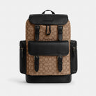 Coach Sprint Backpack In Signature Jacquard Gunmetal Tan Black