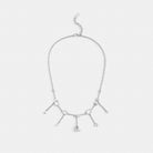 Coach Open Circle Heart Charm Necklace Silver